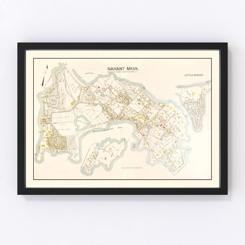 Nahant Map 1924 Old Map of Nahant Massachusetts Art Vintage Print