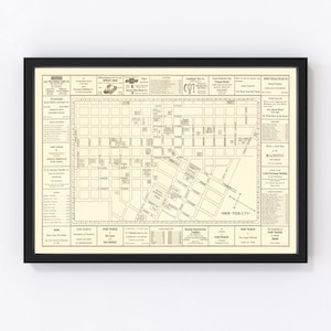 Fort Worth Map 1928, Vintage Fort Worth Map, Old Fort Worth Texas Art, Wall Art Gift for Fort Worth History Lovers Retro Decor