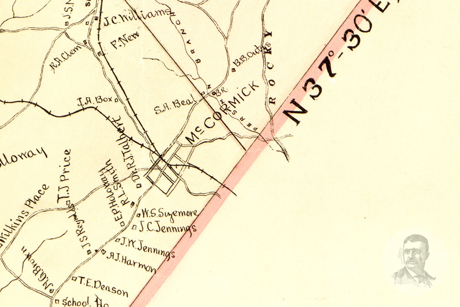 Vintage Abbeville County Map 1895 Old Map of Abbeville | Etsy