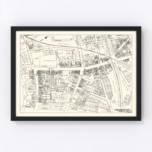 Elizabeth Map 1929, Vintage Elizabeth Map, Old Elizabeth New Jersey Art, Wall Art Gift for Elizabeth History Lovers Retro Decor