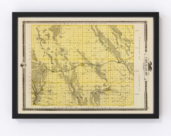 Chickasaw County Map 1875, Vintage Chickasaw County Map, Old Chickasaw County Iowa Art, Wall Art Gift for Chickasaw County History Lovers Re