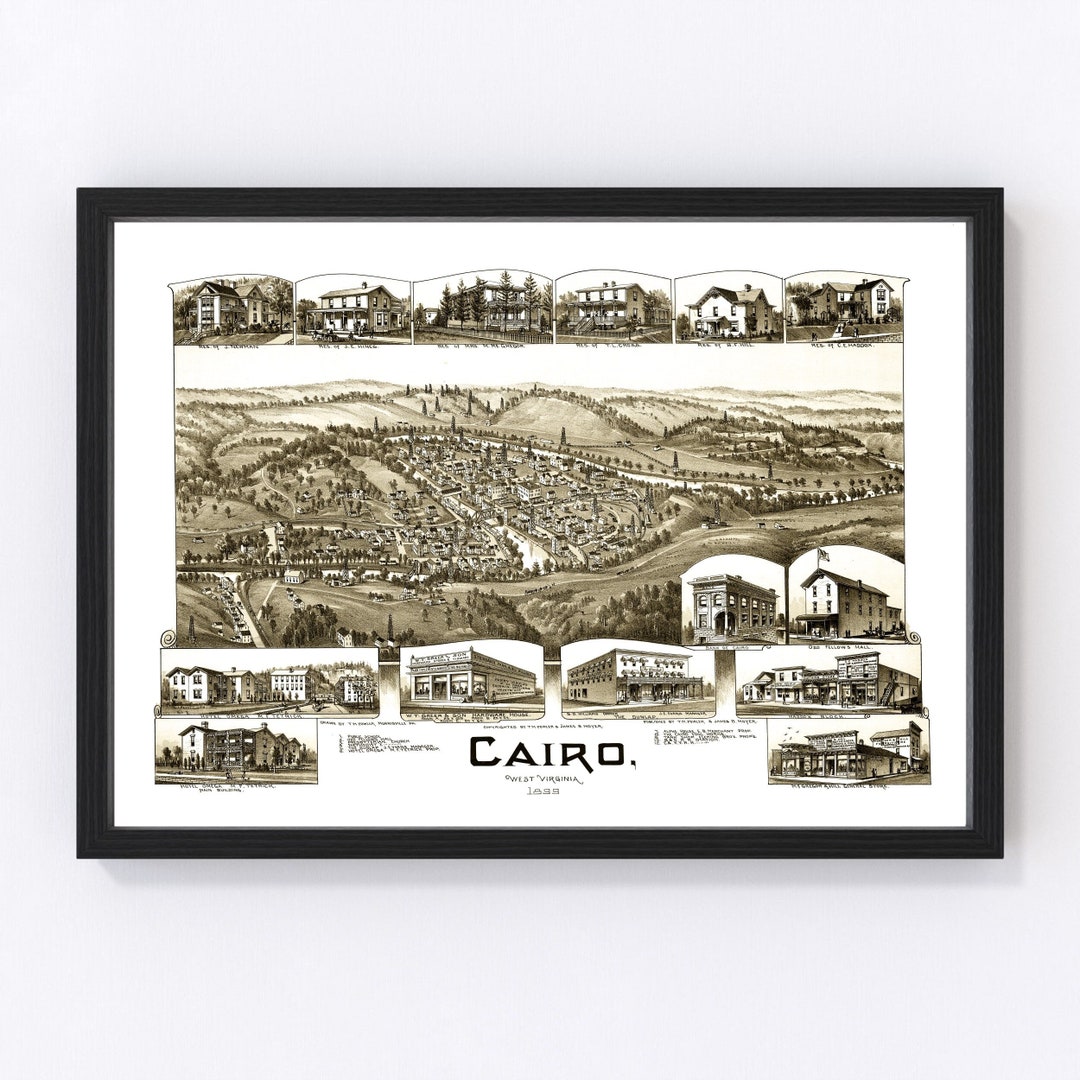 Cairo Map 1899 Old Map of Cairo West Virginia Art Vintage Etsy UK