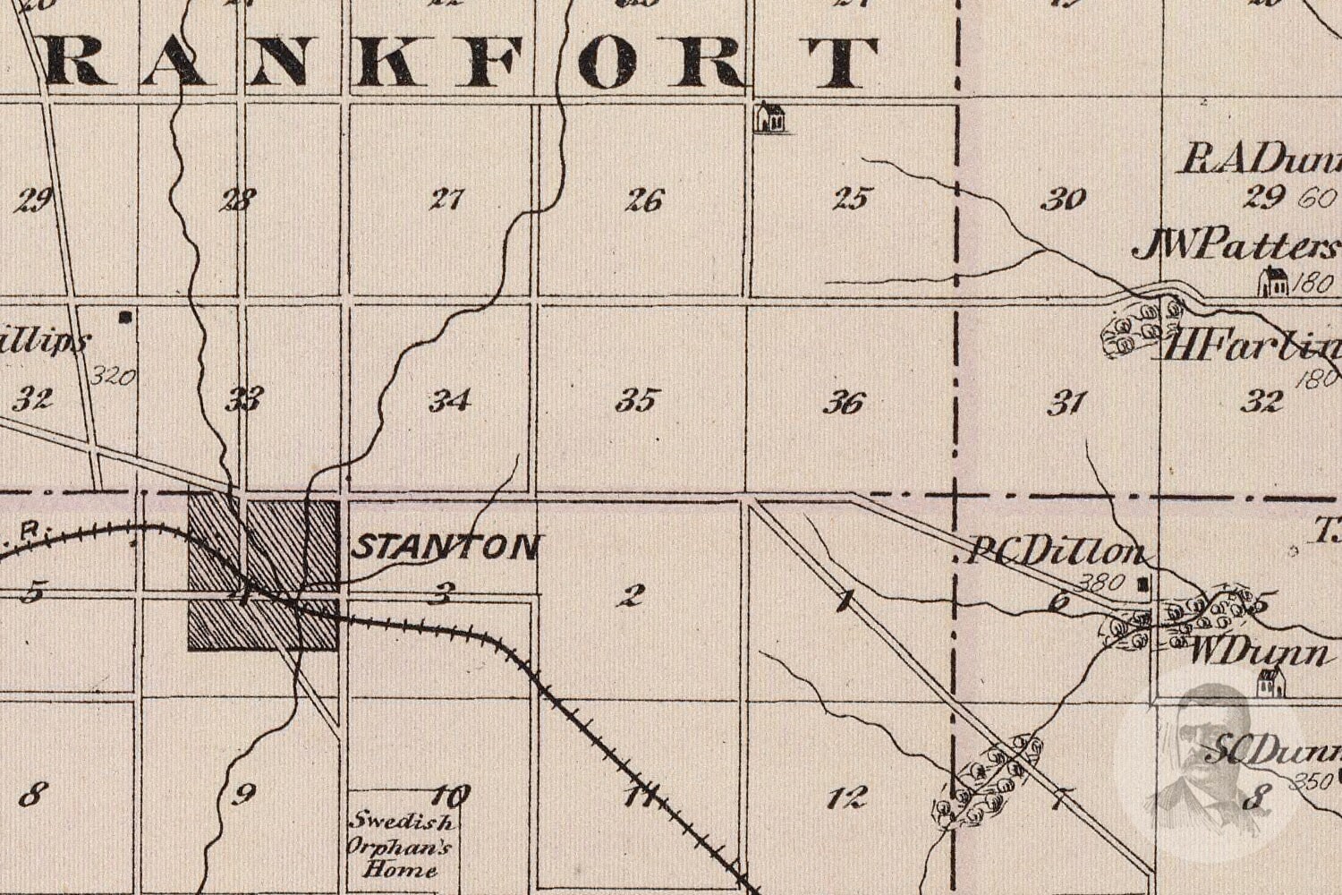 Vintage Montgomery County IA Map 1875 Old Iowa Map Etsy