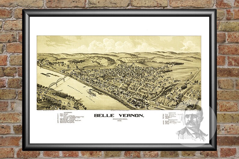 Vintage Belle Vernon Map 1902 Old Map of Belle Vernon Etsy