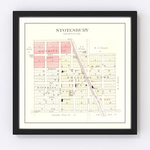 Stotesbury Map 1903, Vintage Stotesbury Map, Old Stotesbury Missouri Art, Wall Art Gift for Stotesbury History Lovers Retro Decor