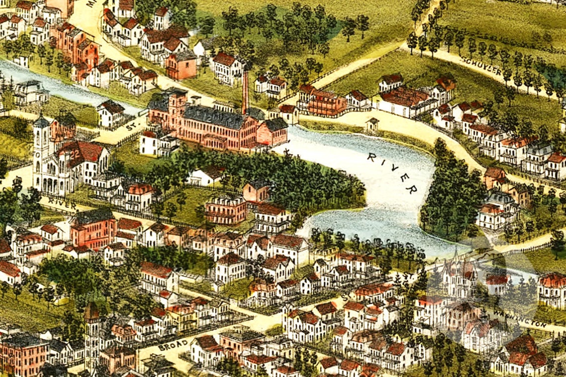 Vintage Stamford Map 1883 Old Map of Stamford Connecticut | Etsy
