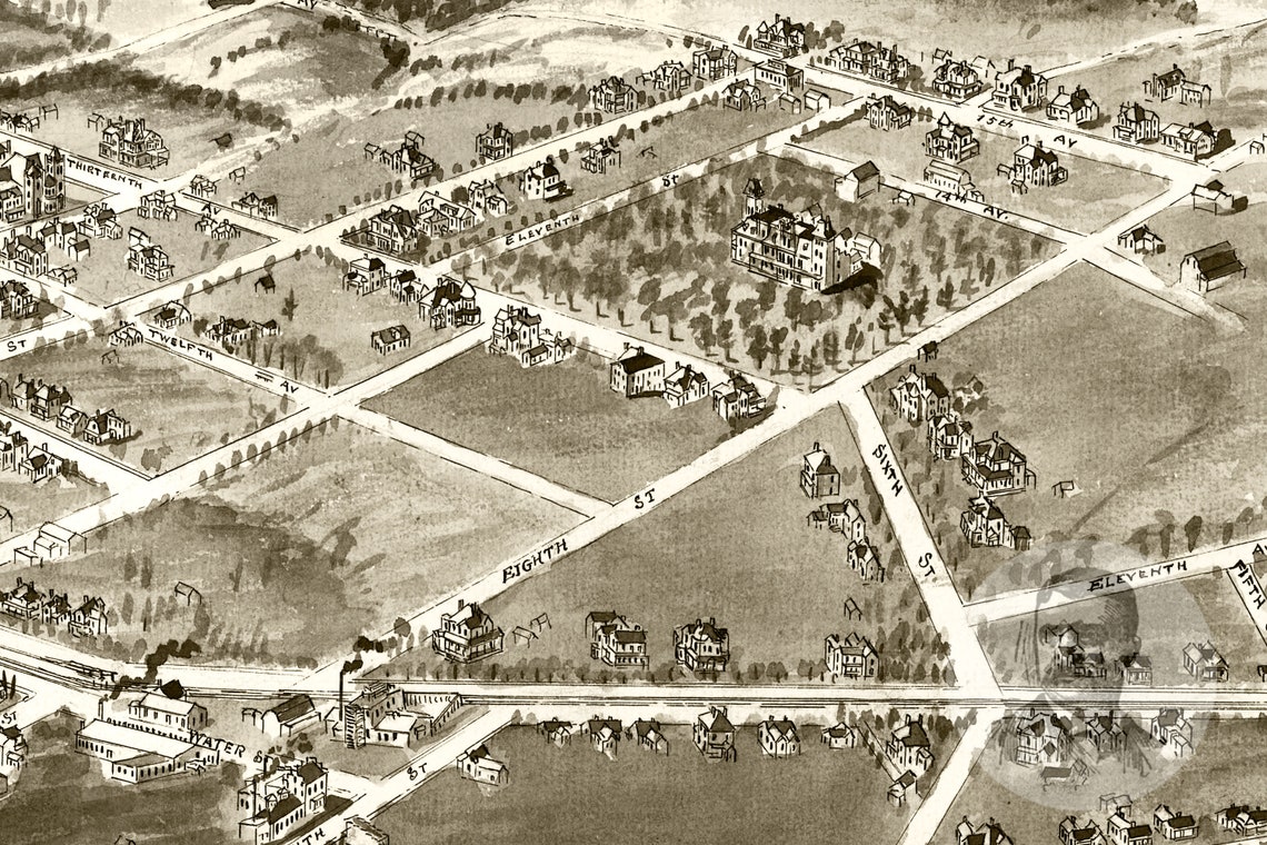 Vintage Hickory Map 1907 Old Map of Hickory North Carolina Etsy