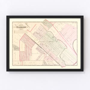 Dearborn Map 1893, Vintage Dearborn Map, Old Dearborn Michigan Art, Wall Art Gift for Dearborn History Lovers Retro Decor