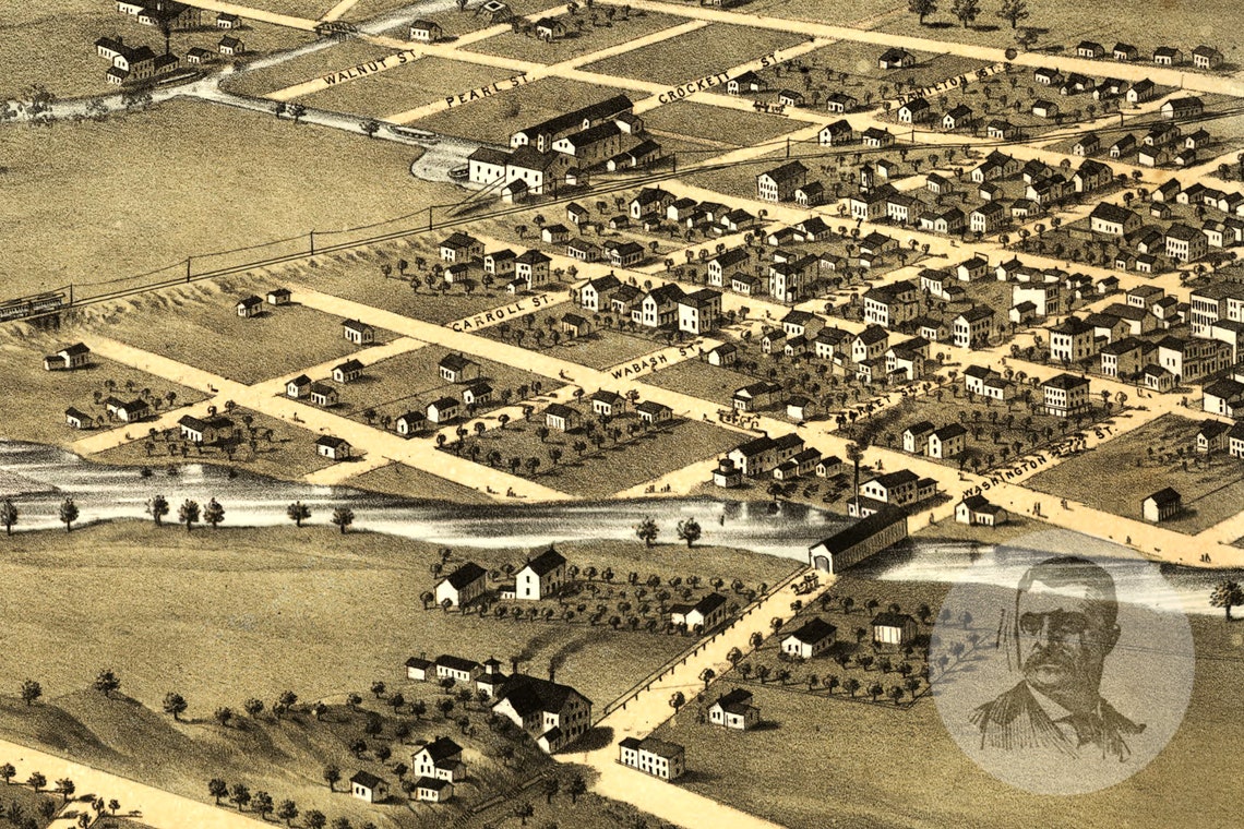 Vintage Delphi Map 1868 Old Map of Delphi Indiana | Etsy