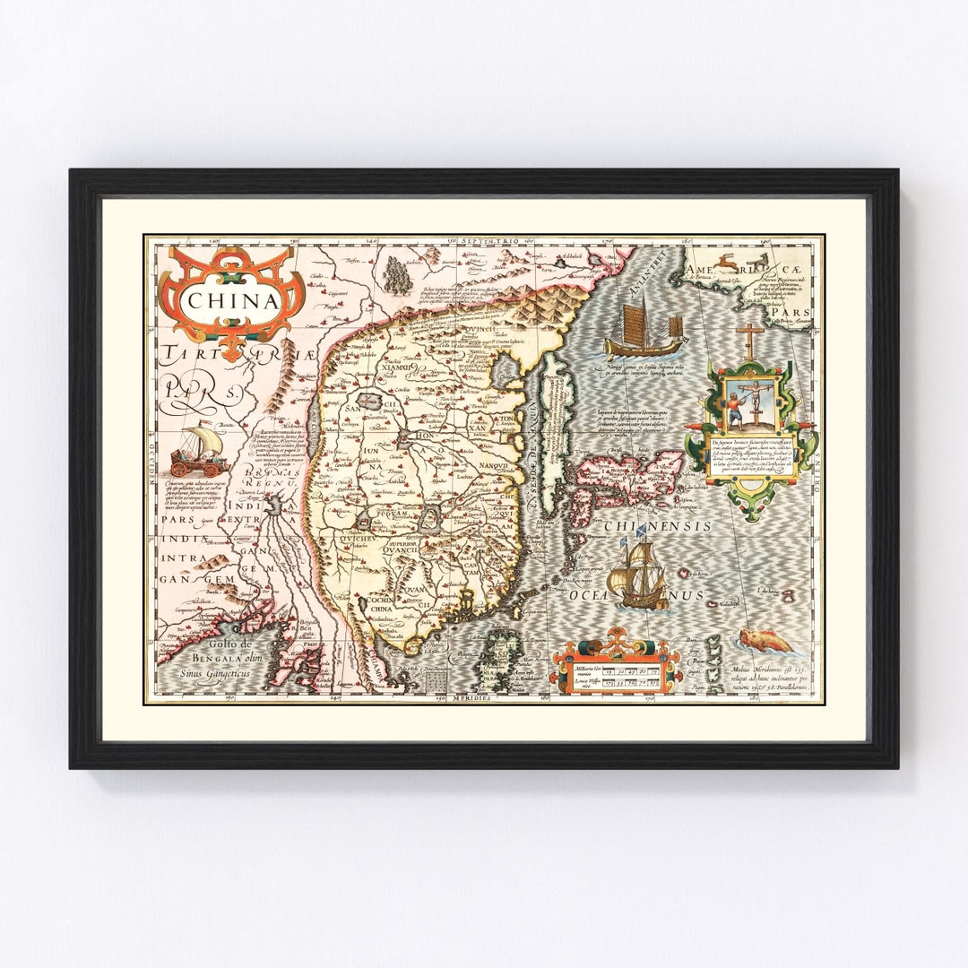 China Map 1623, Vintage China Map, Old China Art, Wall Art Gift for ...