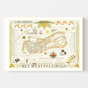 Key West Map 1940 Old Map of Key West Florida Art Vintage Print Framed ...