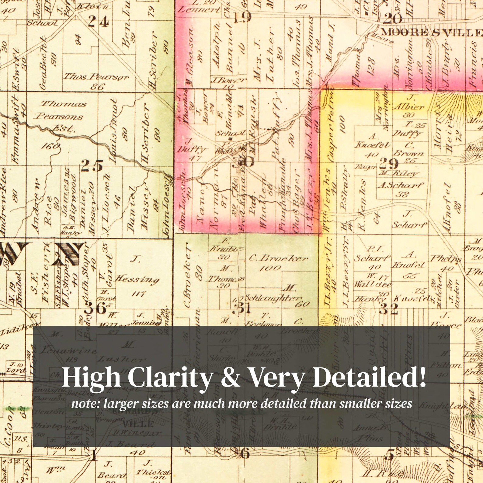 Floyd County Indiana Map 1882 Old Map of Floyd County Etsy