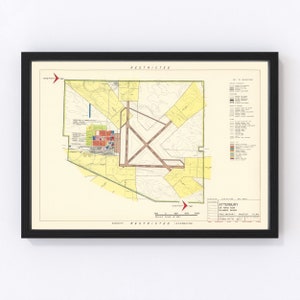 Atterbury Air Force Base Vicinity Map 1953, Vintage Atterbury Air Force Base Vicinity Map, Old Atterbury Air Force Base Vicinity Art, Wall A