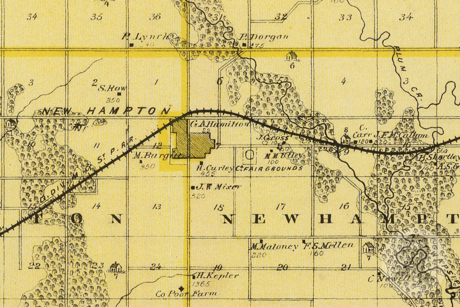 Vintage Chickasaw County IA Map 1875 Old Iowa Map Etsy