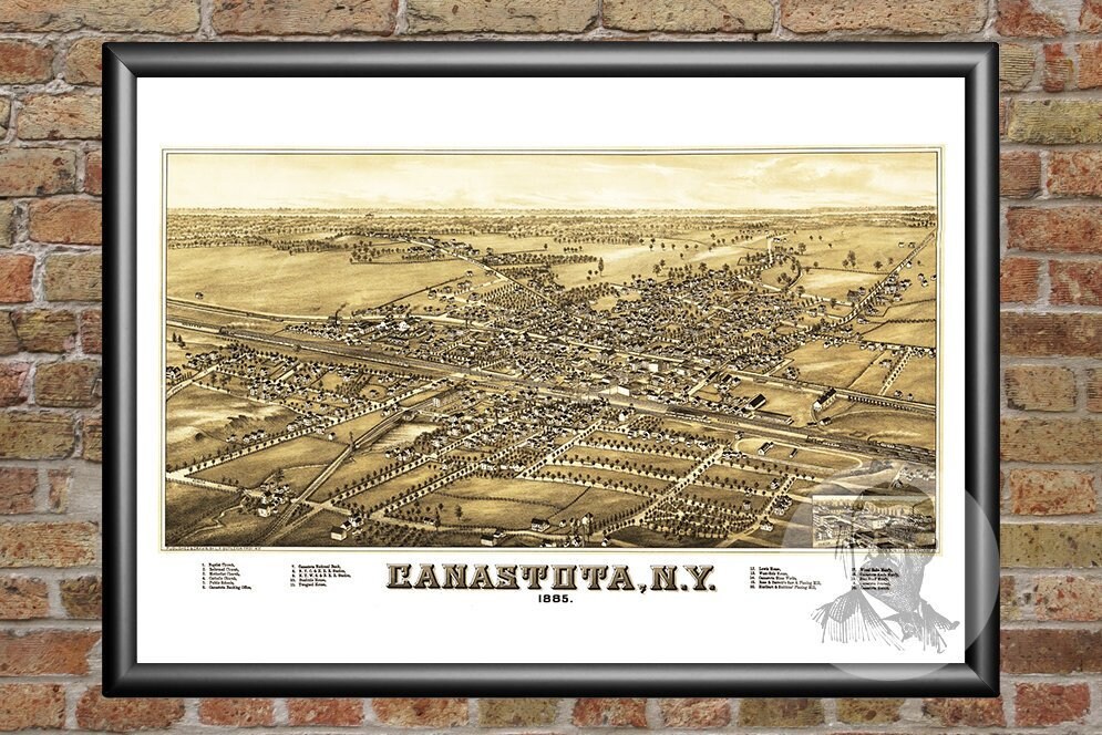 Vintage Canastota Map 1885 Old Map of Canastota New York Etsy