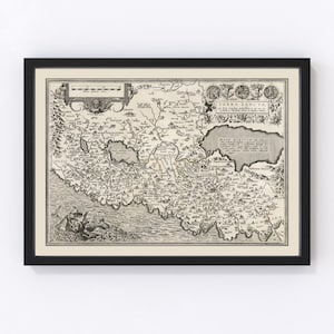 Israel / Palestine Map 1584, Vintage Israel / Palestine Map, Old Israel / Palestine Art, Wall Art Gift for Israel / Palestine History Lovers