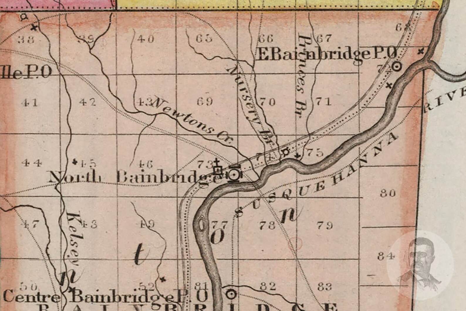 Vintage Chenango County NY Map 1840 Old New York Map Etsy