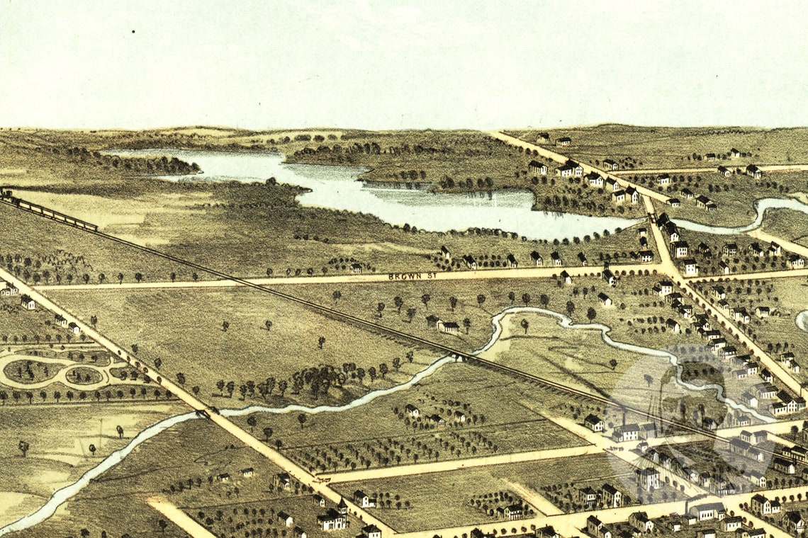 Vintage Tecumseh Map 1868 Old Map of Tecumseh Michigan Etsy