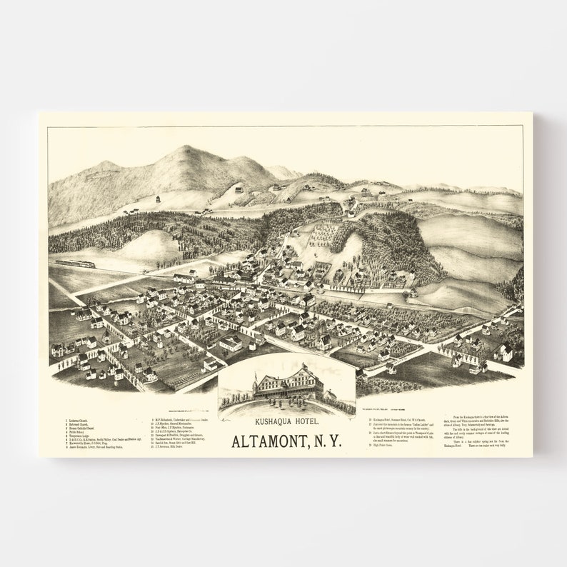 Altamont Map 1890, Vintage Altamont Map, Old Altamont New York Art ...