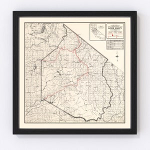 Alameda County Map 1935, Vintage Alameda County Map, Old Alameda County California Art, Wall Art Gift for Alameda County History Lovers Retr