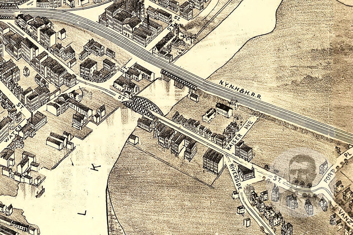 Vintage Norwalk Map 1899 Vieille carte de Norwalk | Etsy