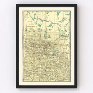 Saskatchewan Canada Map 1924, Vintage Saskatchewan Canada Map, Old Saskatchewan Canada Art, Wall Art Gift for Saskatchewan Canada History Lo