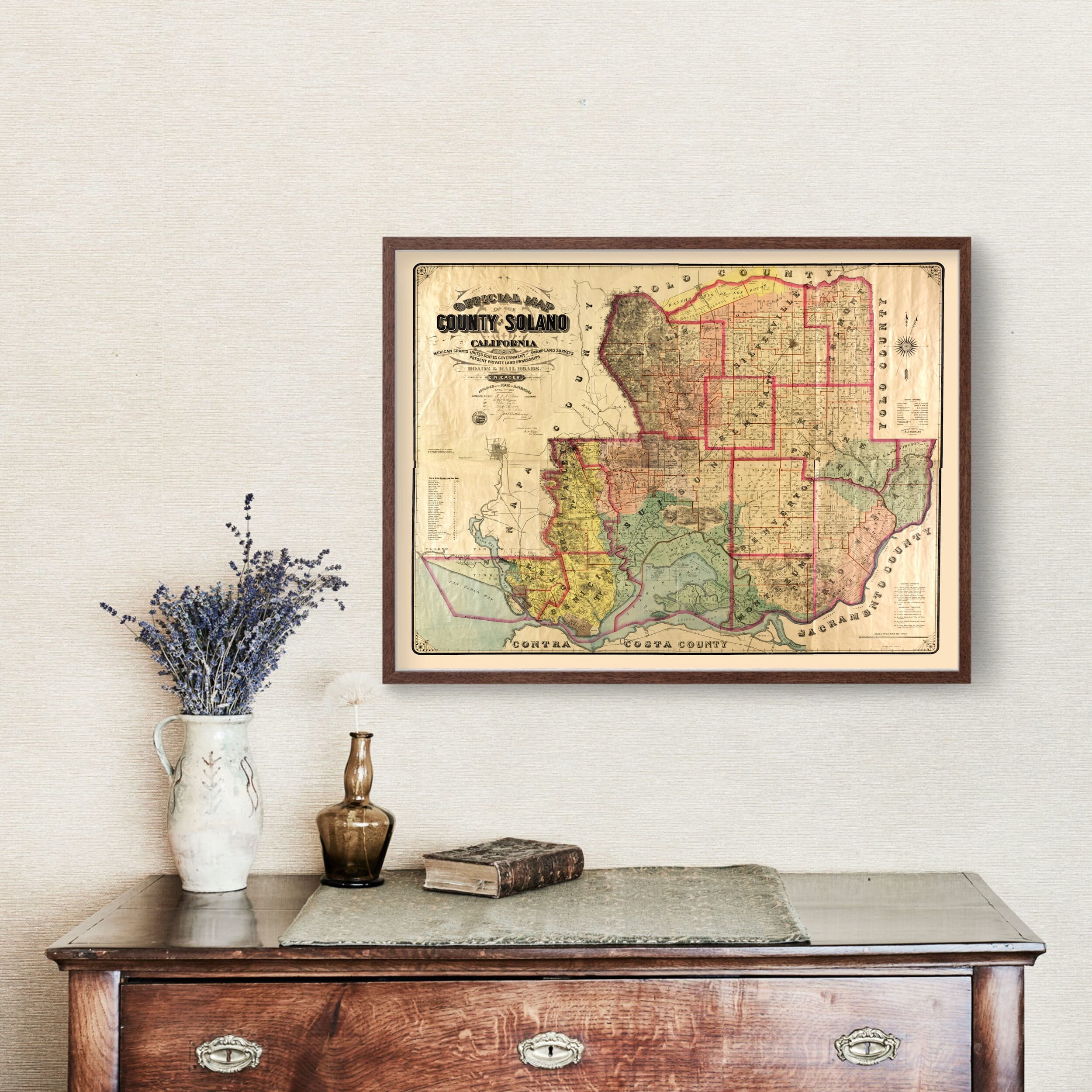 Solano County Map 1890, Vintage Solano County Map, Old Solano County  California Art, Wall Art Gift for Solano County History Lovers Retro De -  Etsy