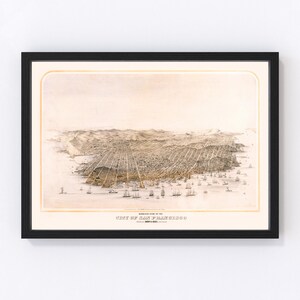 San Francisco Map 1868, Vintage San Francisco Map, Old San Francisco California Art, Wall Art Gift for San Francisco History Lovers Retro De