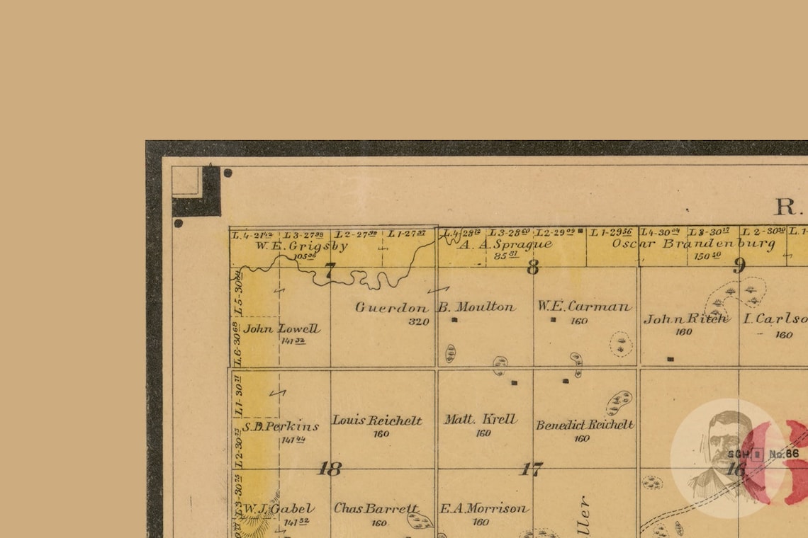 Vintage Lincoln County Map 1892 Old Map of Lincoln County Etsy