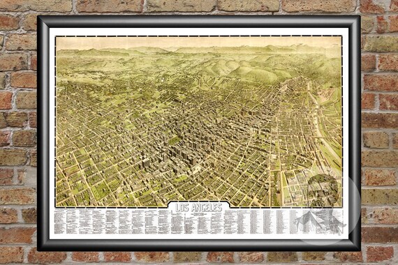 Vintage Los Angeles Print Vintage Los Angeles CA Pic, Aerial Los Angeles Photo