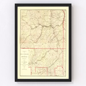 Warren County Map 1882, Vintage Warren County Map, Old Warren County Pennsylvania Art, Wall Art Gift for Warren County History Lovers Retro