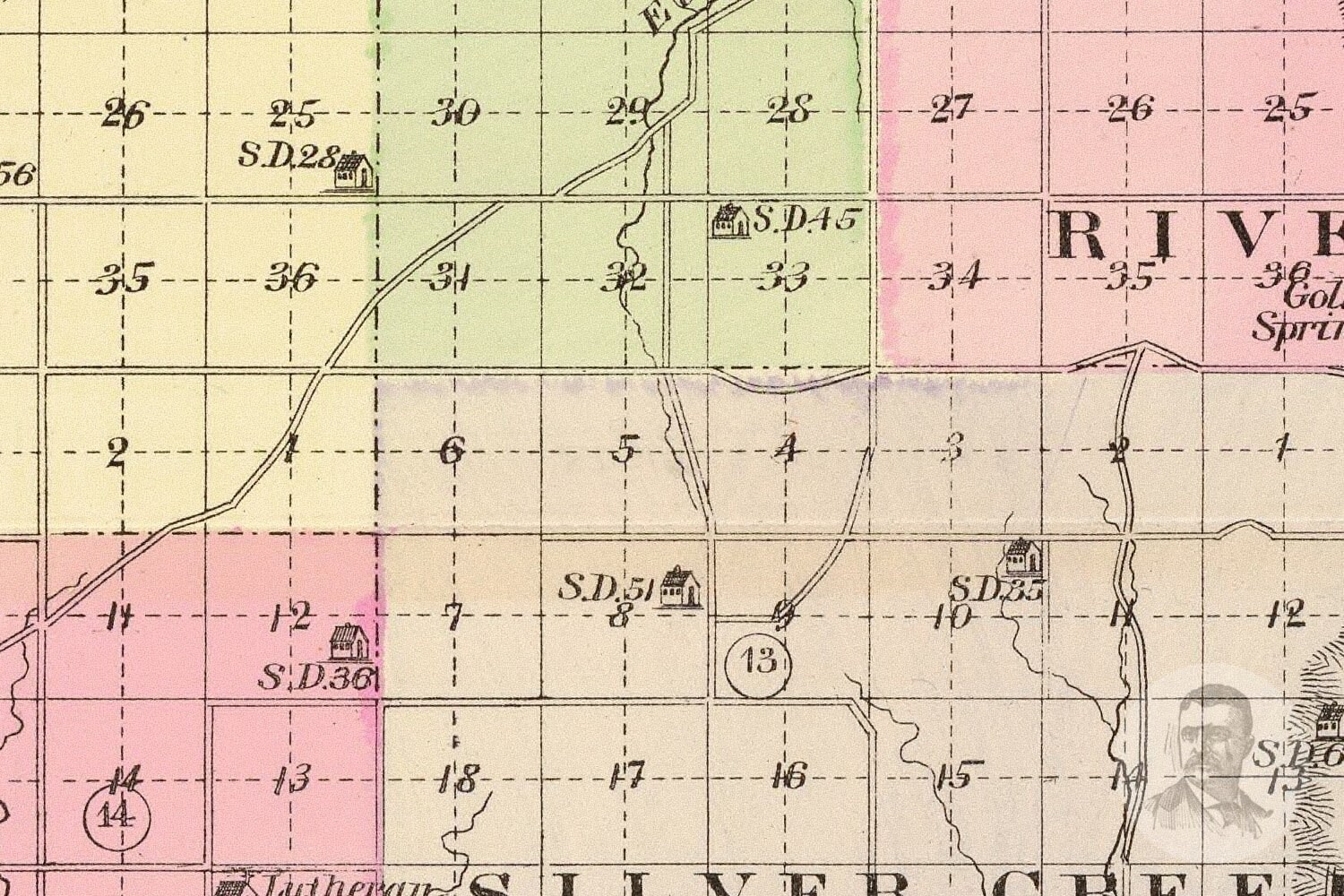 Vintage Burt County NE Map 1885 Old Nebraska Map Historical Etsy