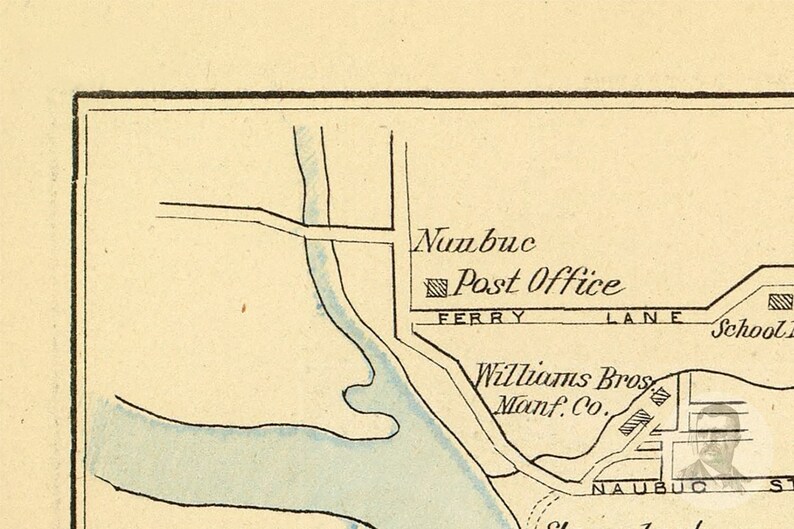 Vintage Collinsville Map from 1893 Old Connecticut Map Etsy