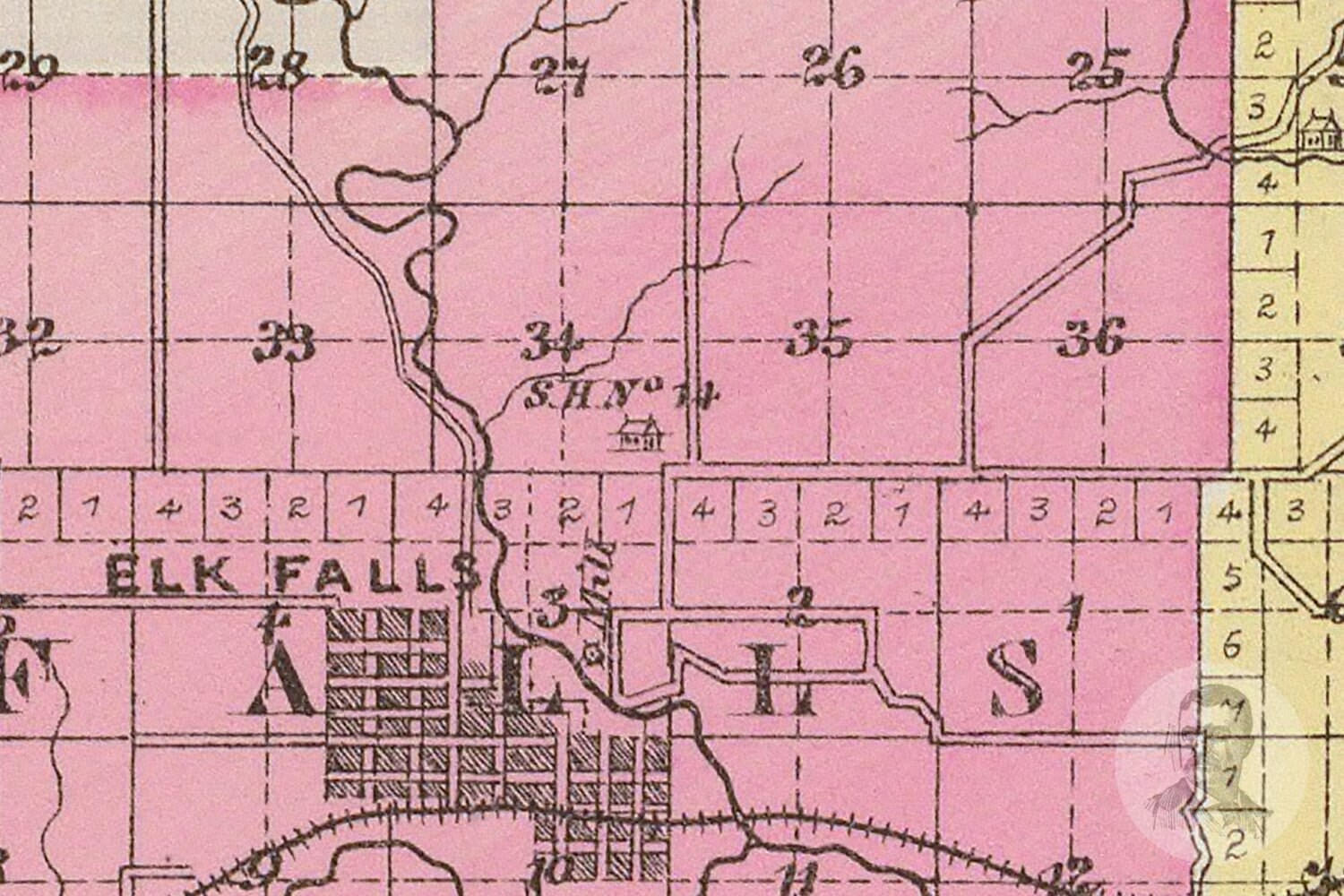 Vintage Elk County KS Map 1887 Old Kansas Map Historical Etsy