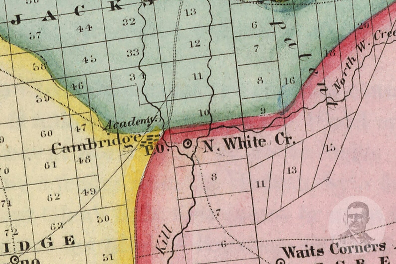 Vintage Washington County NY Map 1840 Old New York Map Etsy