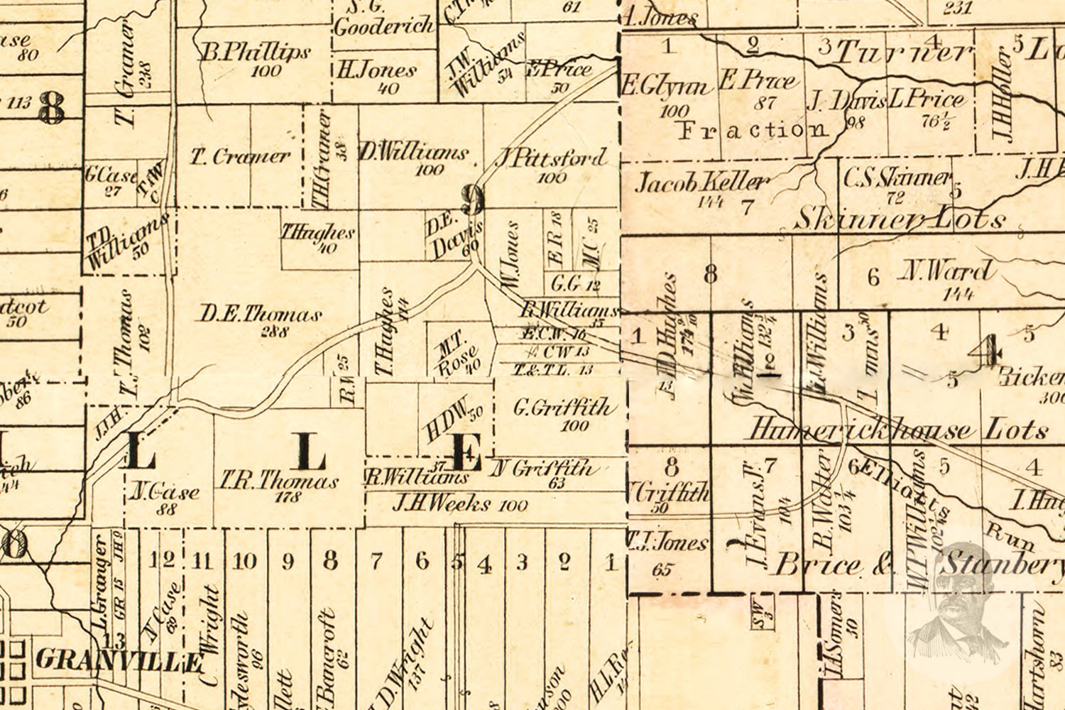 Vintage Licking County Map 1854 Old Map of Licking County Etsy