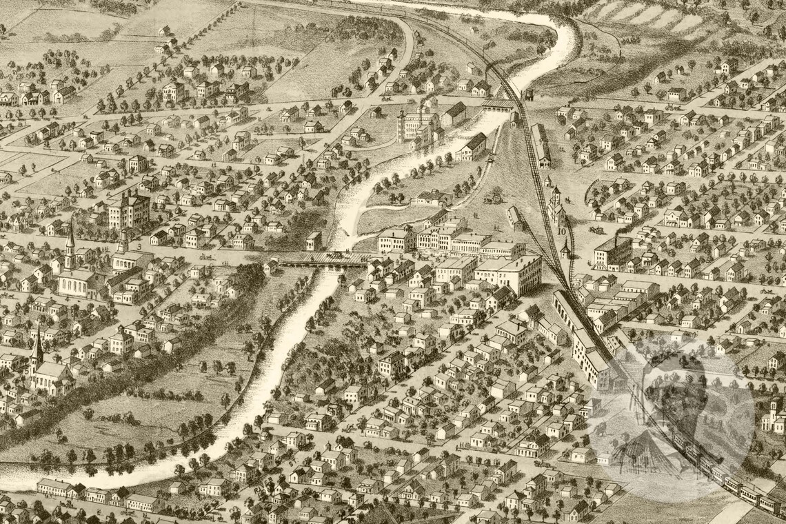 Vintage Ypsilanti Map 1868 Old Map of Ypsilanti Michigan Etsy