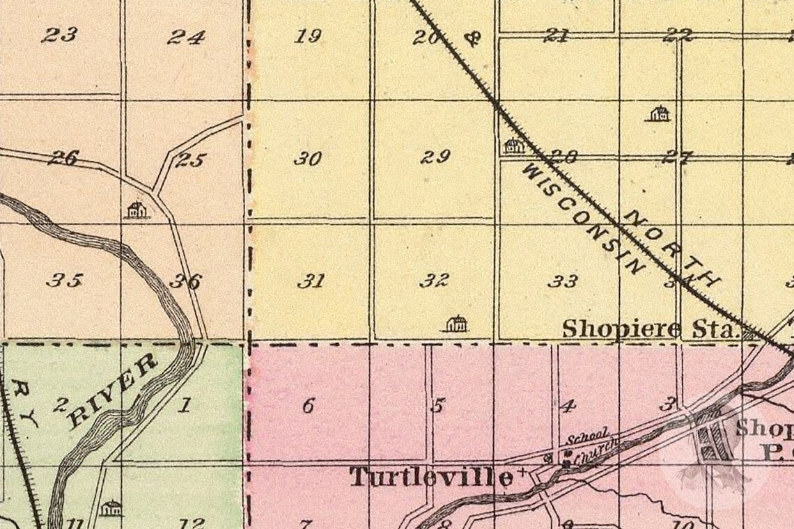 Vintage Rock County WI Map 1878 Old Wisconsin Map Etsy