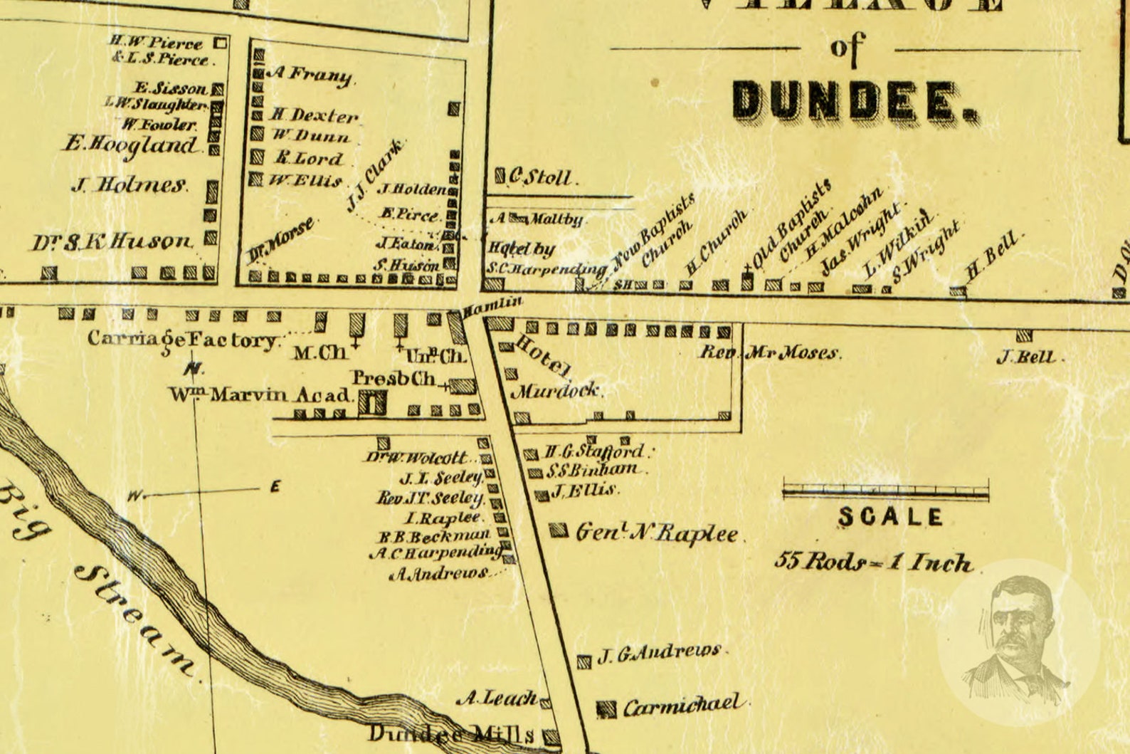 Vintage Yates County Map 1855 Old Map of Yates County New Etsy