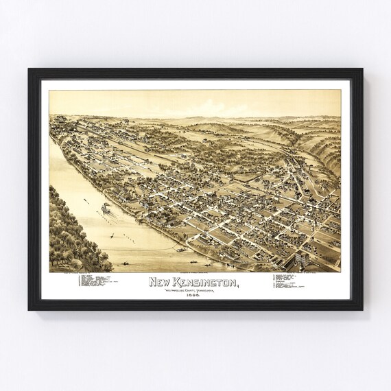 New Kensington Pa Map New Kensington Pennsylvania Vintage Map From 1896 Old City | Etsy