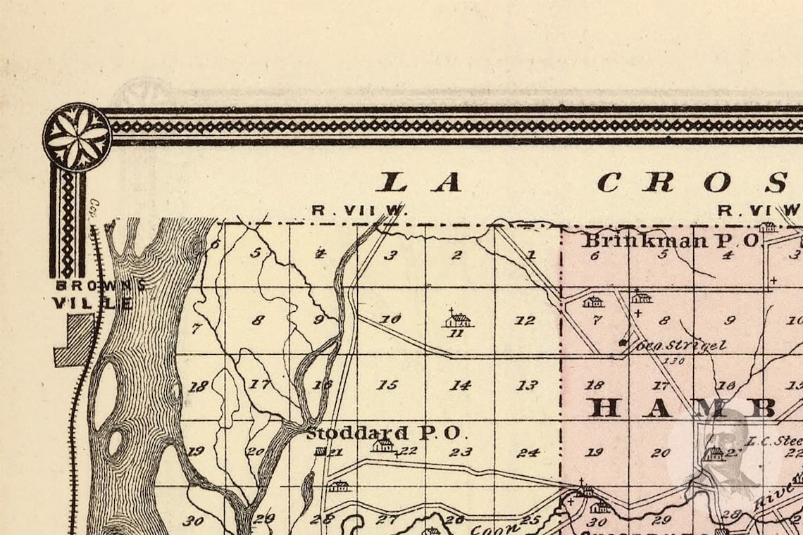 vintage-vernon-county-wi-map-1878-old-wisconsin-map-etsy