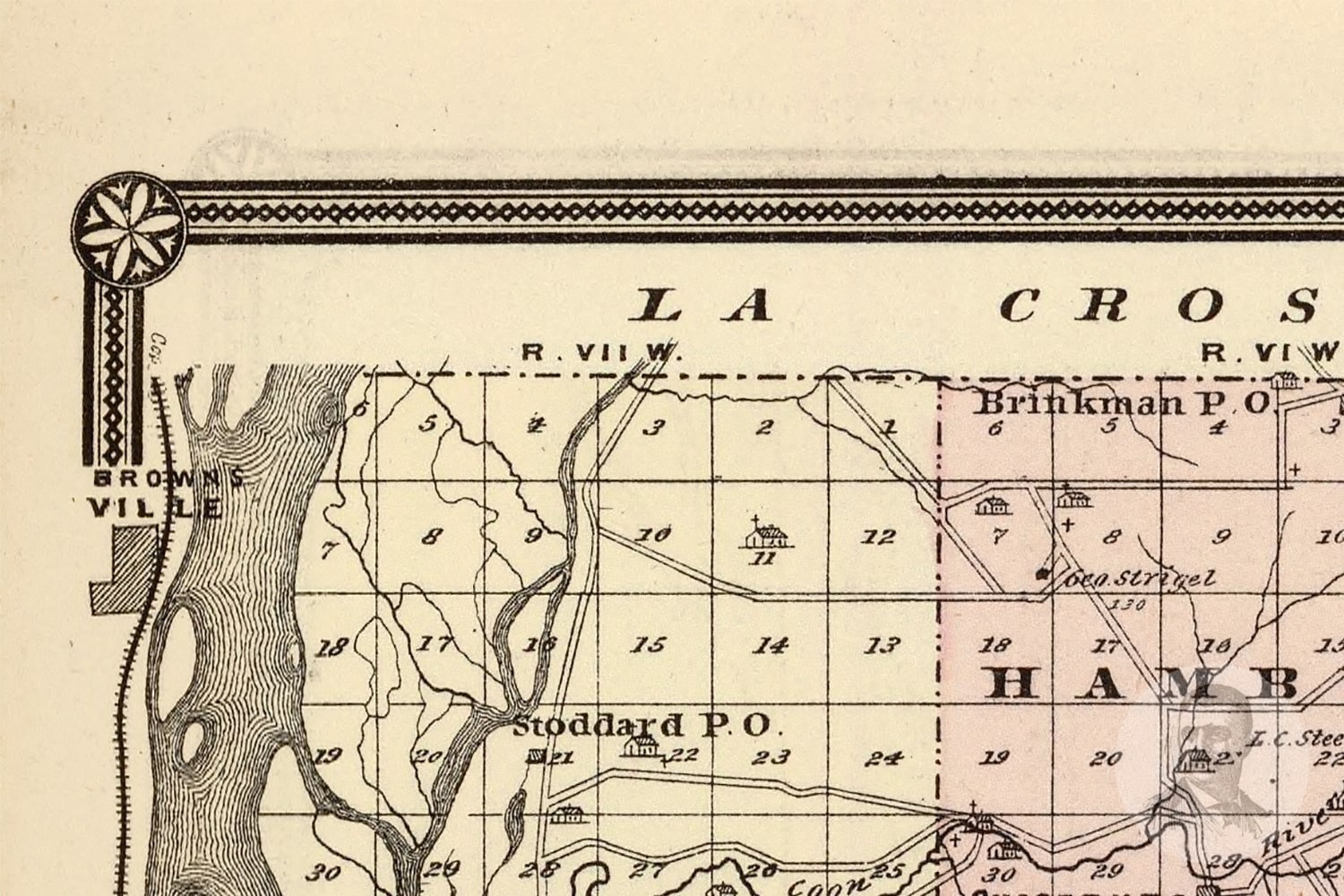 Vintage Vernon County WI Map 1878 Old Wisconsin Map Etsy