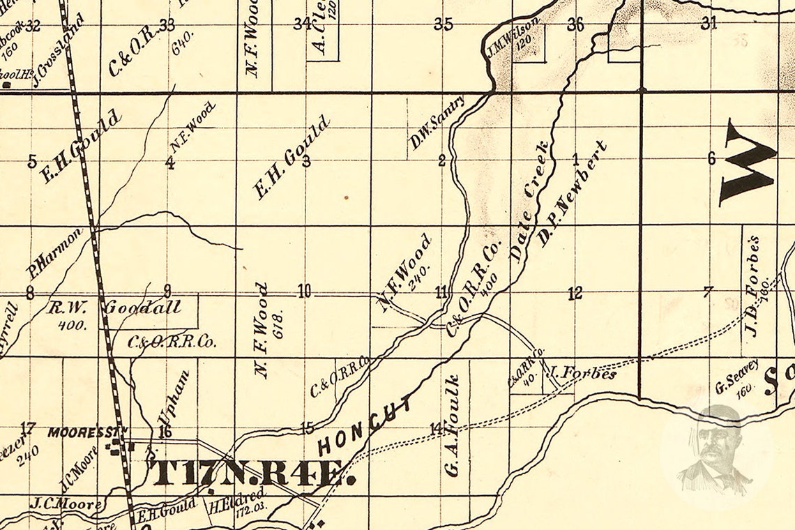 Vintage Butte County Map 1877 Old Map of Butte County Etsy