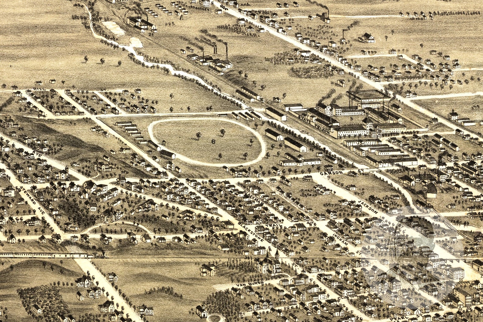 Vintage Jackson Map 1881 Old Map of Jackson Michigan Etsy