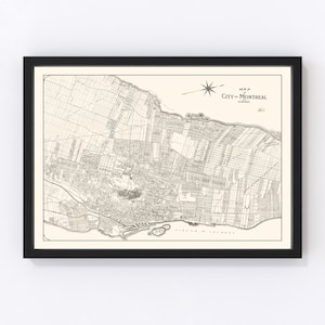 Montreal Map 1920, Vintage Montreal Map, Old Montreal Art, Wall Art Gift for Montreal History Lovers Retro Decor