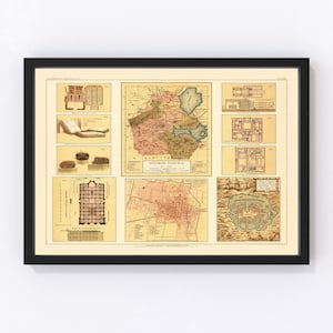 Mexico City Map 1886, Vintage Mexico City Map, Old Mexico City Art, Wall Art Gift for Mexico City History Lovers Retro Decor