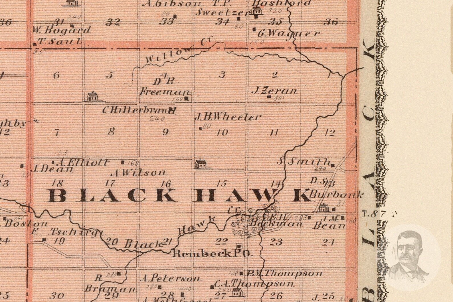Vintage Grundy County IA Map 1875 Old Iowa Map Historical Etsy