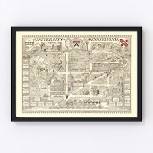 University of Pennsylvania 1933 - Vintage University of Pennsylvania Art Print Framed Wall Art Canvas Portrait