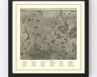 Gettysburg Battlefield Map 1936, Vintage Gettysburg Battlefield Map, Old Gettysburg Battlefield Art, Wall Art Gift for Gettysburg Battlefiel