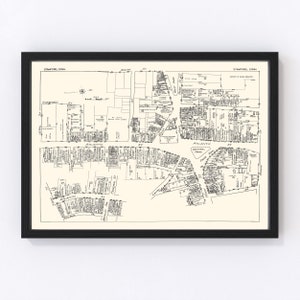 Stamford Map 1929, Vintage Stamford Map, Old Stamford Connecticut Art, Wall Art Gift for Stamford History Lovers Retro Decor